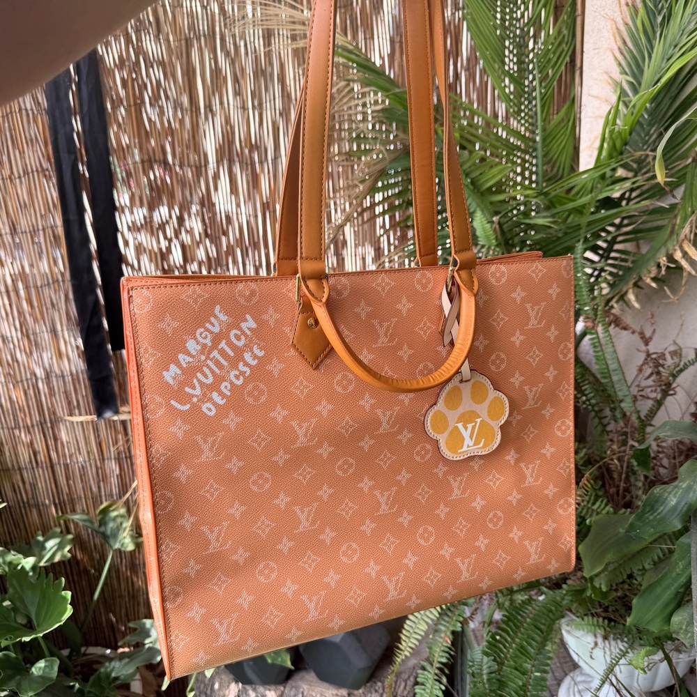 Monogram real leather Tote Bag